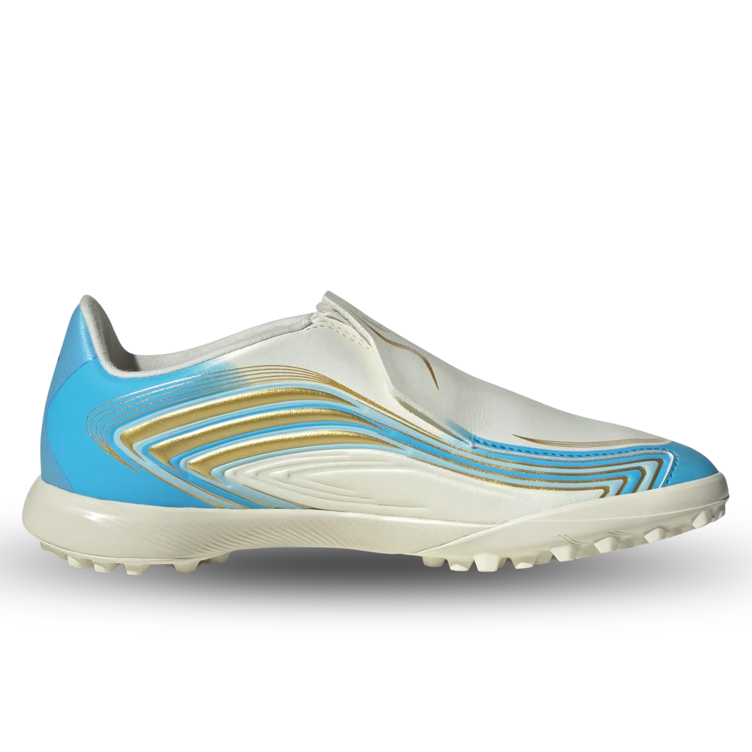 adidas Youth F50 Messi League LL Turf Soccer Shoes (White/Sky Blue)