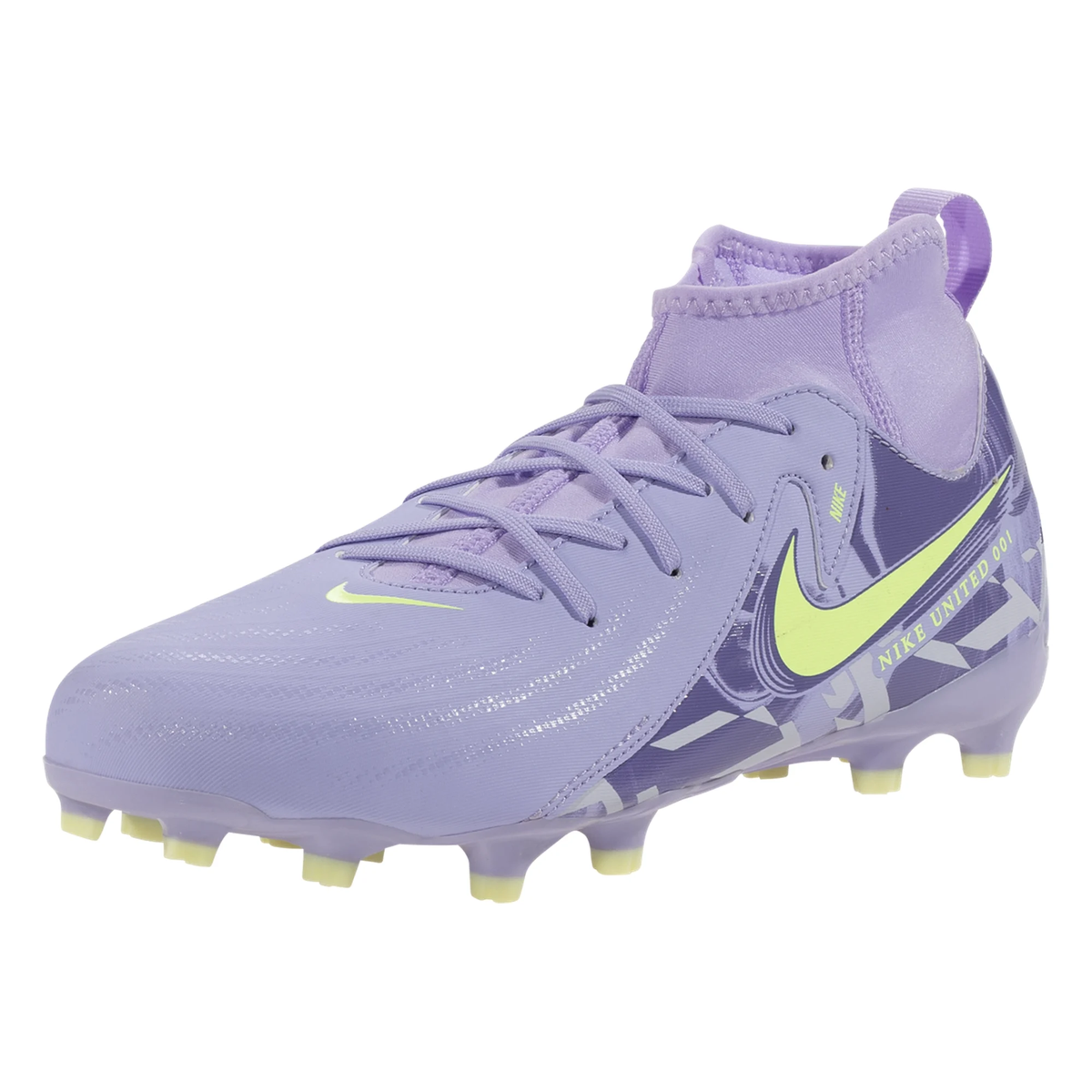 Nike Jr. United Phantom Luna II Academy FG Soccer Cleats (Purple Agate/Barely Volt)