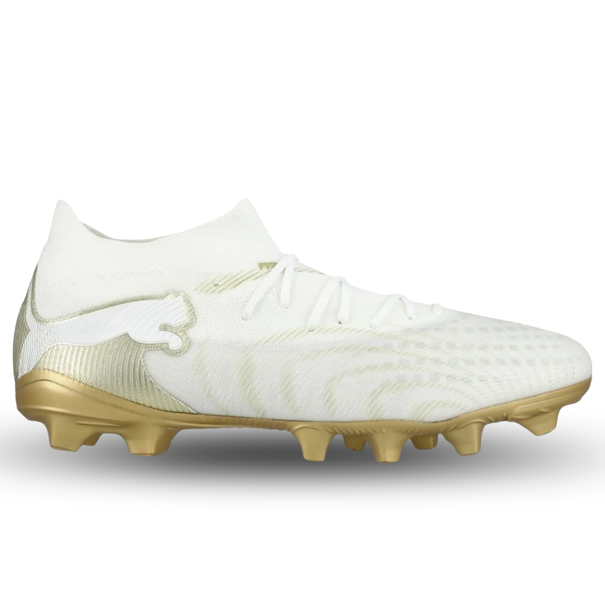 Puma Future 9 Match FG/AG Soccer Cleats (White/Gold)