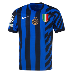 Nike Inter Milan Authentic Federico Dimarco Home Jersey w/ Champions League + Scudetto Patch 24/25 (Lyon Blue/Black)