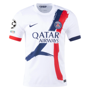 Nike Paris Saint-Germain Ousmane Dembélé Away Jersey w/ Champions League Patches 24/25 (White/Midnight Navy)