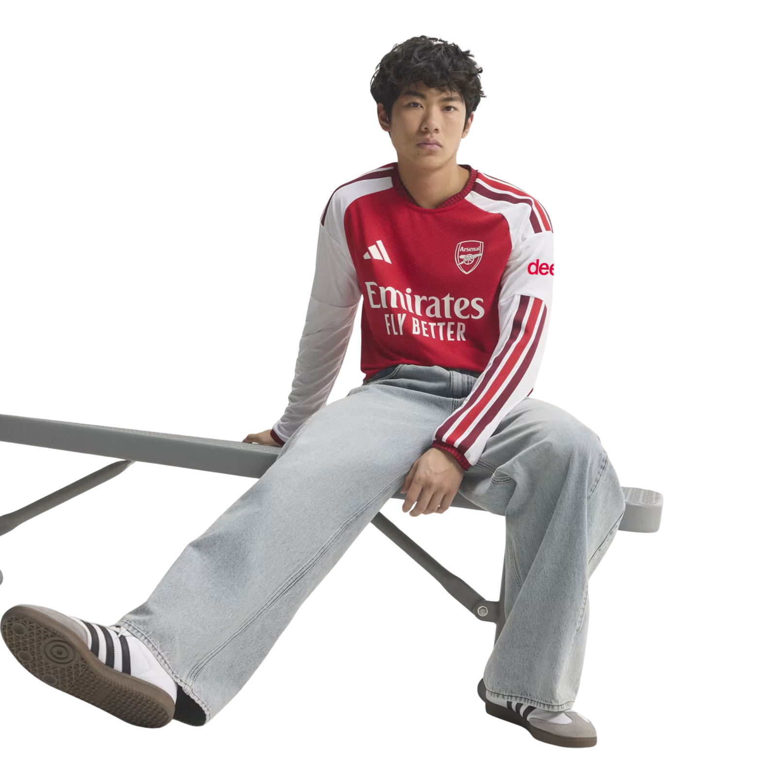 adidas Mens Arsenal Authentic Long Sleeve Home Jersey 26/27 (Better Scarlet)