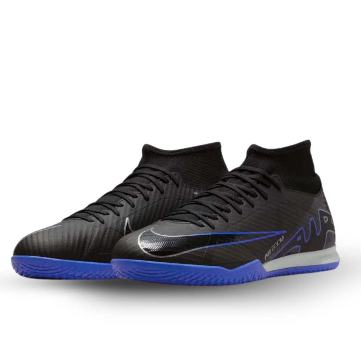 Nike Zoom Superfly 9 Academy Indoor Soccer Shoes (Black/Chrome-Hyper Royal)