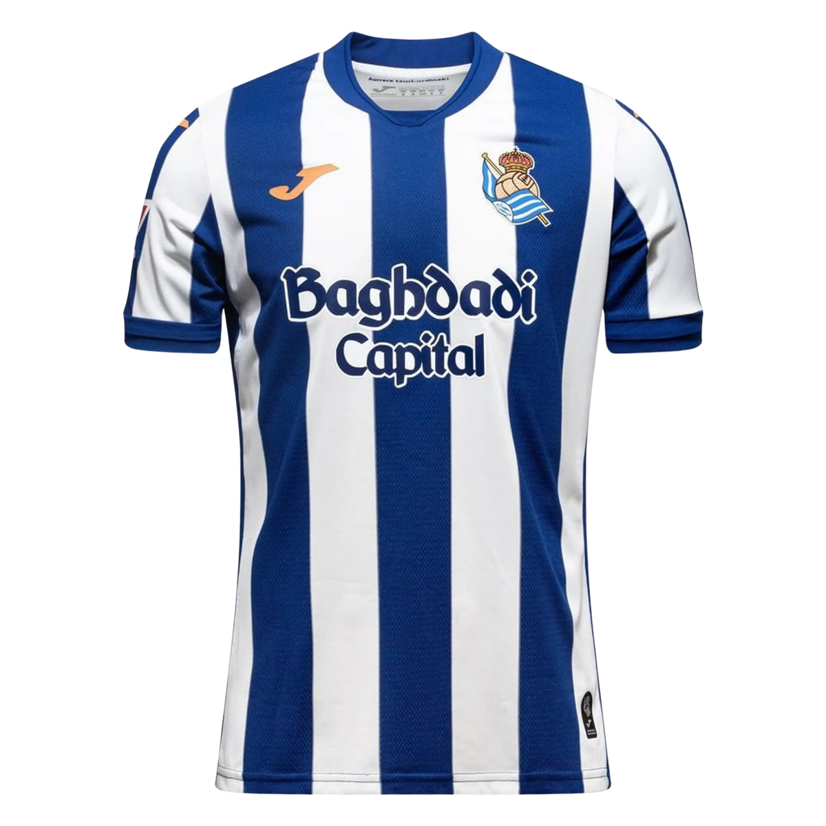 Joma Mens Real Sociedad Home Jersey w/ La Liga Patch 26/27 (Royal/White)