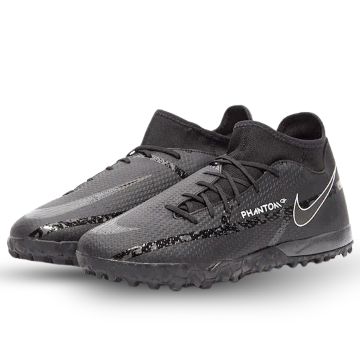 Nike Phantom GT2 Academy DF Turf Soccer Shoes (Black/Dark Smoke Grey)