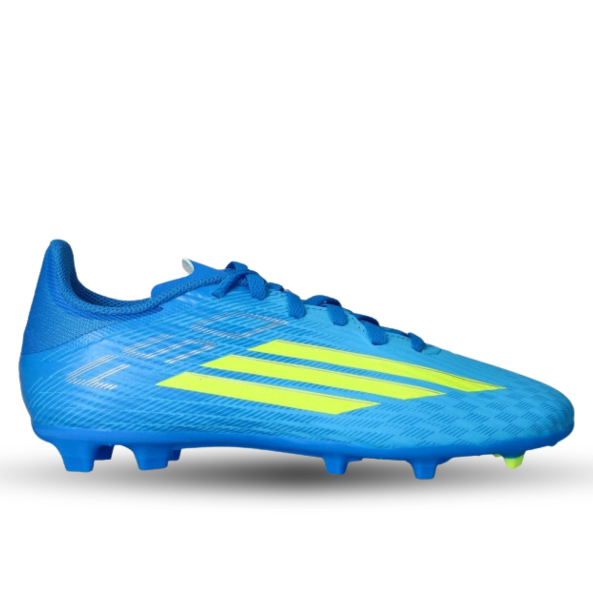 adidas Jr. F50 League FG/MG Soccer Cleats (Blue/Solar Yellow)