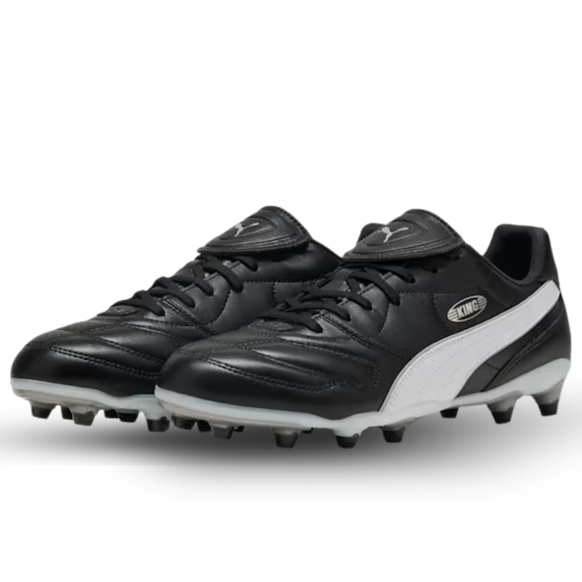 Puma King Liga FG/AG Soccer Cleats (Black/White)