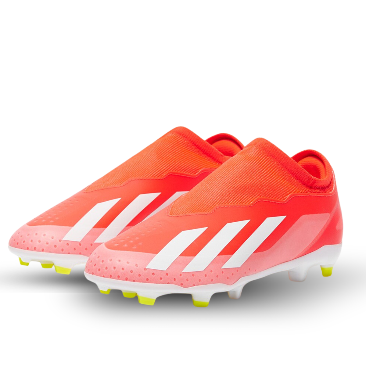 adidas Jr. X Crazyfast League LL FG Soccer Cleats (Solar Red/White/Solar Yellow)