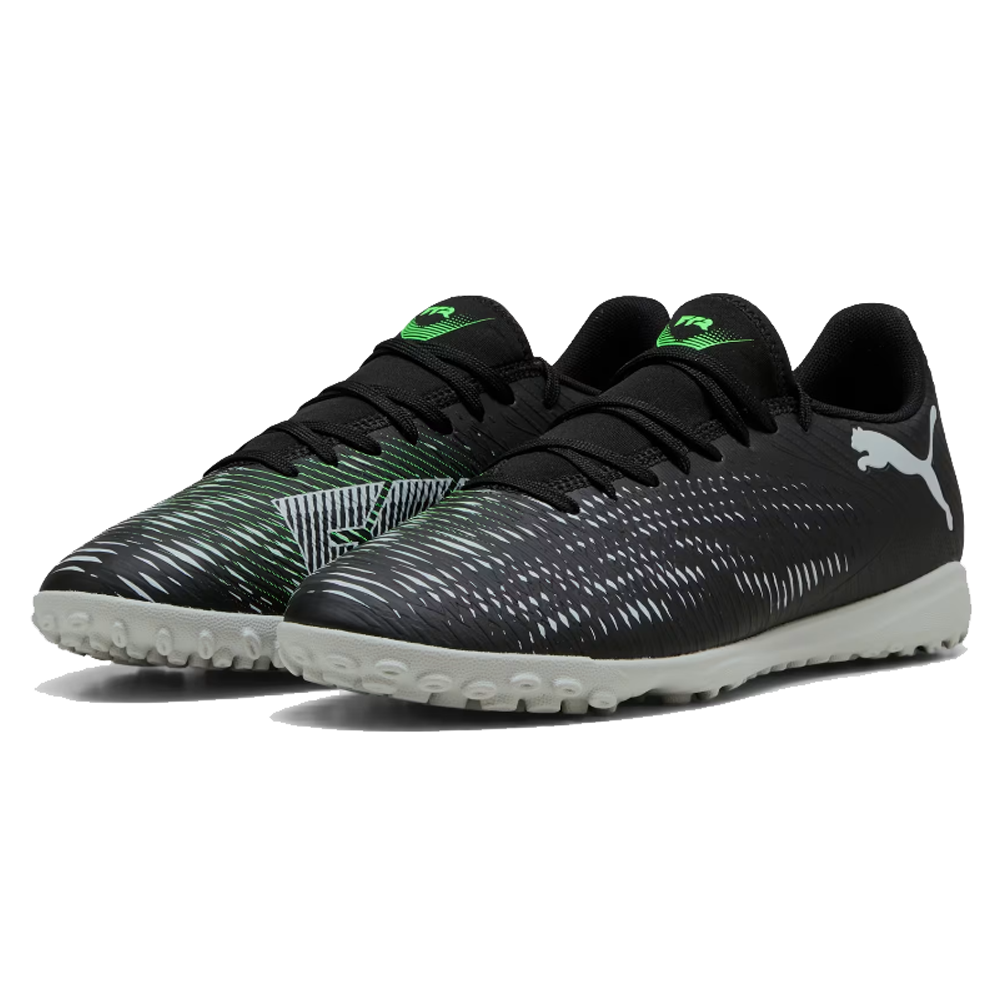 Puma Future 8 Play Turf Soccer Shoes (Black/Cool Grey/Fluo Green)