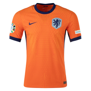 Nike Netherlands Match Authentic Home Jersey w/ Euro 2024 Patches 24/25 (Safety Orange/Blue Void)