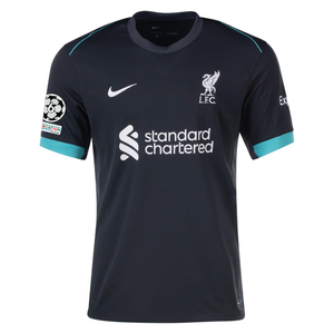 Nike Liverpool Dominik Szoboszlai Away Jersey w/ Champions League Patches 24/25 (Night Forest/Washed Teal)