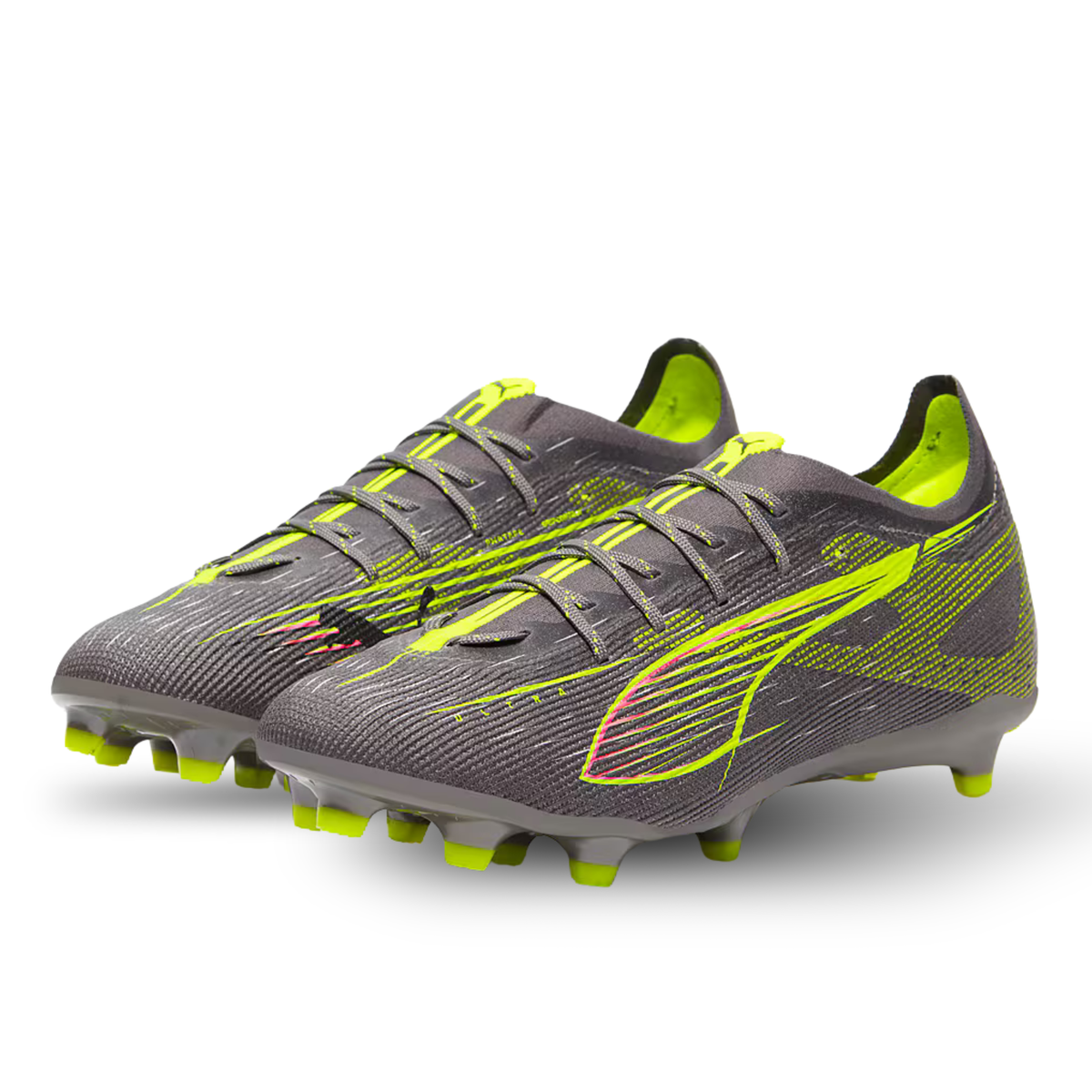 Puma Ultra 5 Pro FG/AG Soccer Cleats (Matte Aged Silver-Yellow Alert-Sun Struck)
