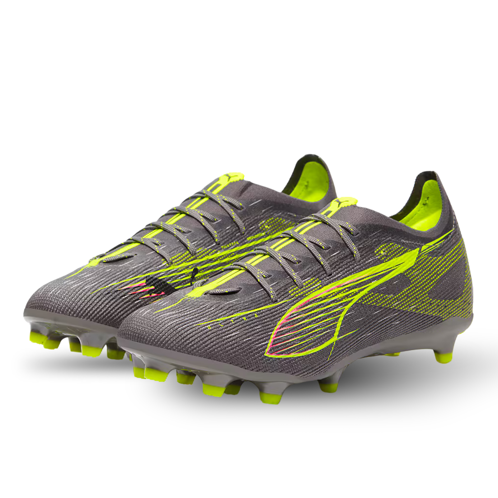 Puma Ultra 5 Pro FG/AG Soccer Cleats (Matte Aged Silver-Yellow Alert-Sun Struck)