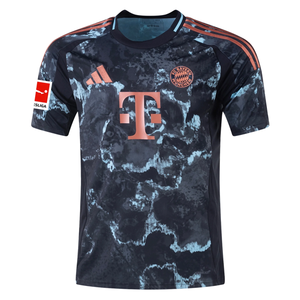 adidas Bayern Munich Jamal Musiala Away Jersey w/ Bundesliga Patch 24/25 (Black/Copper/Blue)