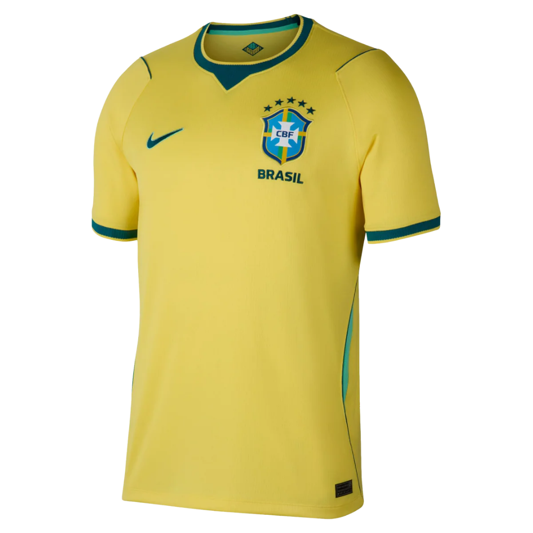 Nike Men's Brazil Home Stadium Jersey 2026 (Canary/Teal)