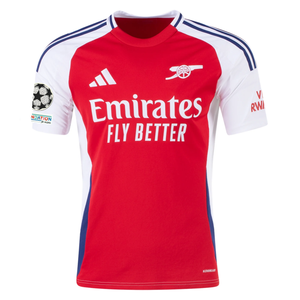 adidas Arsenal Ben White Home Jersey w/ Champions League Patches 24/25 (Better Scarlet/White)