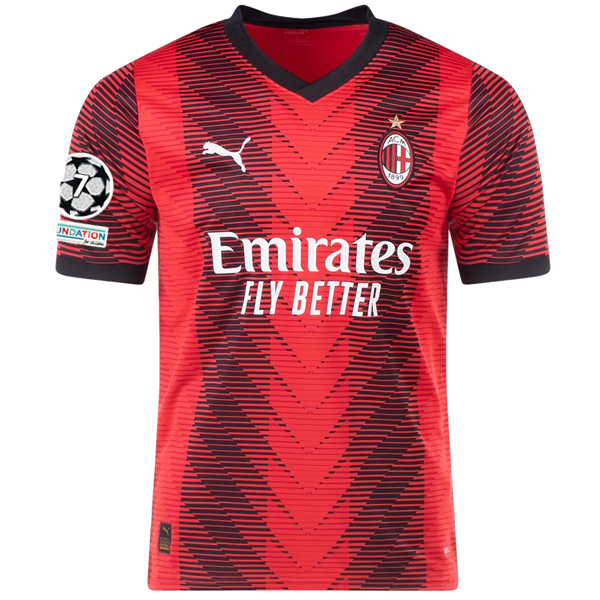 Puma AC Milan Home Jersey w/ Champions League Patches 23/24 (Puma Red/Black)