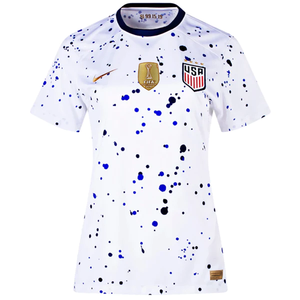 Nike Womens United States 4 Star Home Jersey 23/24 w/ 2019 World Cup Champion Patch (White/Loyal Blue)
