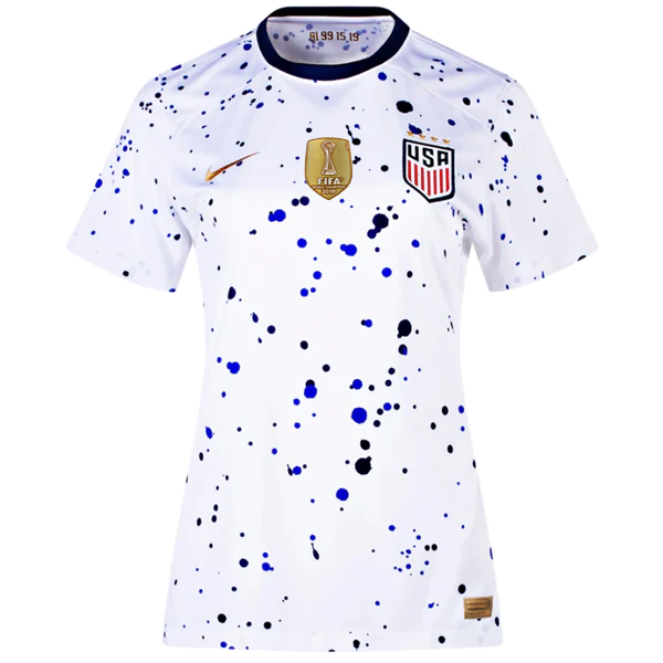 Nike Womens United States 4 Star Home Jersey 23 24 w 2019 World Cup Champion Patch White Loyal Blue
