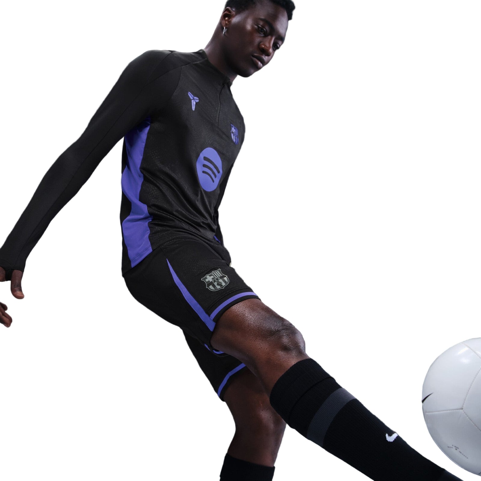 Nike Kobe Bryant x FC Barcelona Away Shorts 25/26 (Black/Persian Violet/Iron Grey)