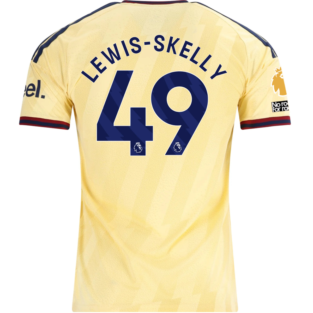 adidas Men's Arsenal FC Myles Lewis-Skelly Third Jersey w/ EPL + No Room For Racism Patches 26/27 (Yellow)