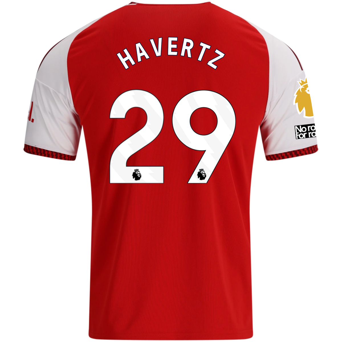 adidas Mens Arsenal Kai Havertz Home Jersey w/ EPL + No Room For Racism Patches 26/27 (Red)