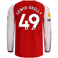 adidas Mens Arsenal Authentic Myles Lewis-Skelly Long Sleeve Home Jersey w/ EPL + No Room for Racism Patches 26/27 (Better Scarlet)