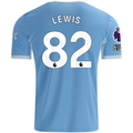 Puma Mens Manchester City Rico Lewis Home Jersey EPL + No Room For Racism Patches 26/27 (Team Light Blue/Icey Blue)
