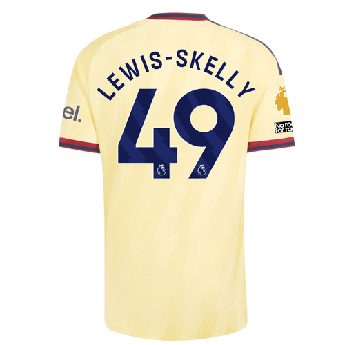 adidas Mens Arsenal Myles Lewis-Skelly Authentic Third Jersey w/ EPL + No Room For Racism 26/27 (Yellow) - S