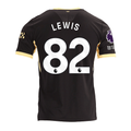 Puma Mens Manchester City Rico Lewis Elias Away Jersey w/ EPL + No Room For Racism Patches 26/27 (Black/Yellow)