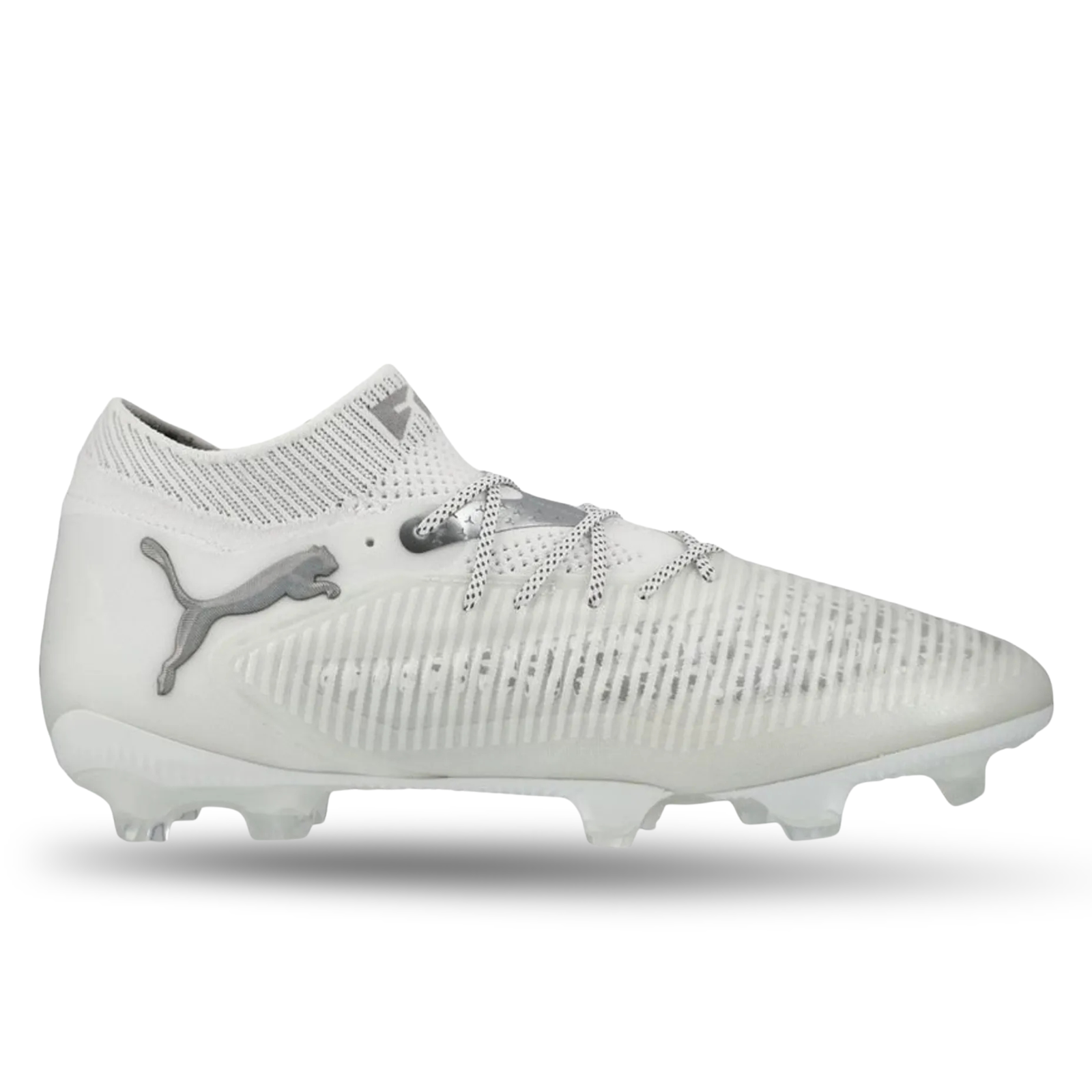 Puma Future 8 Ultimate FG Soccer Cleats (Puma White/Matte Silver)