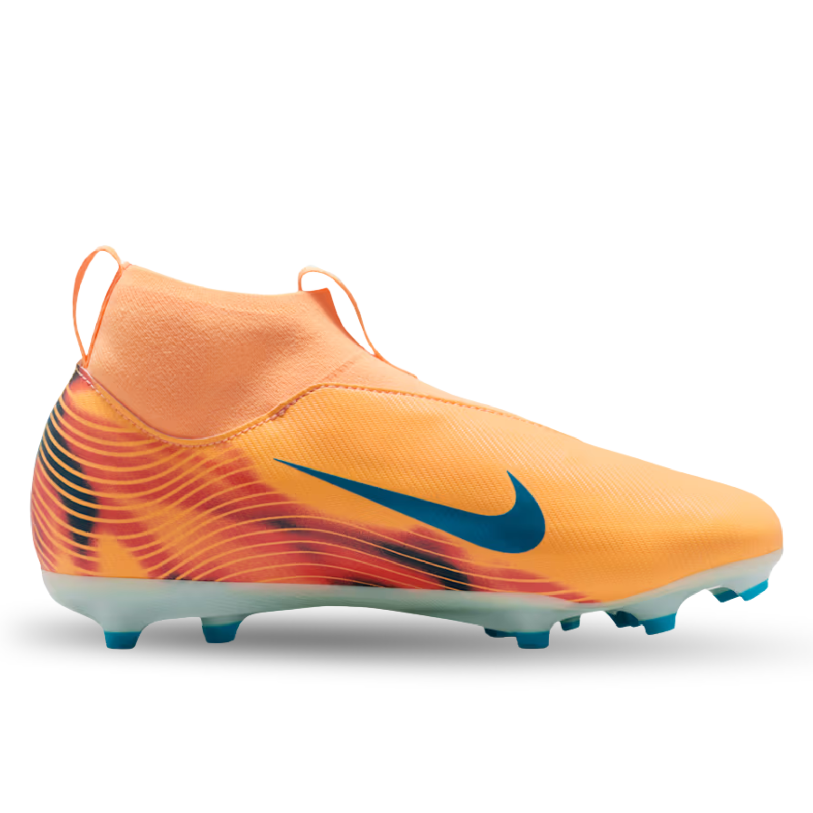 Nike Youth Junior Zoom Superfly 10 Academy Kylian Mbappe FG Soccer Cleats (Melon Tint/Neo Turq)