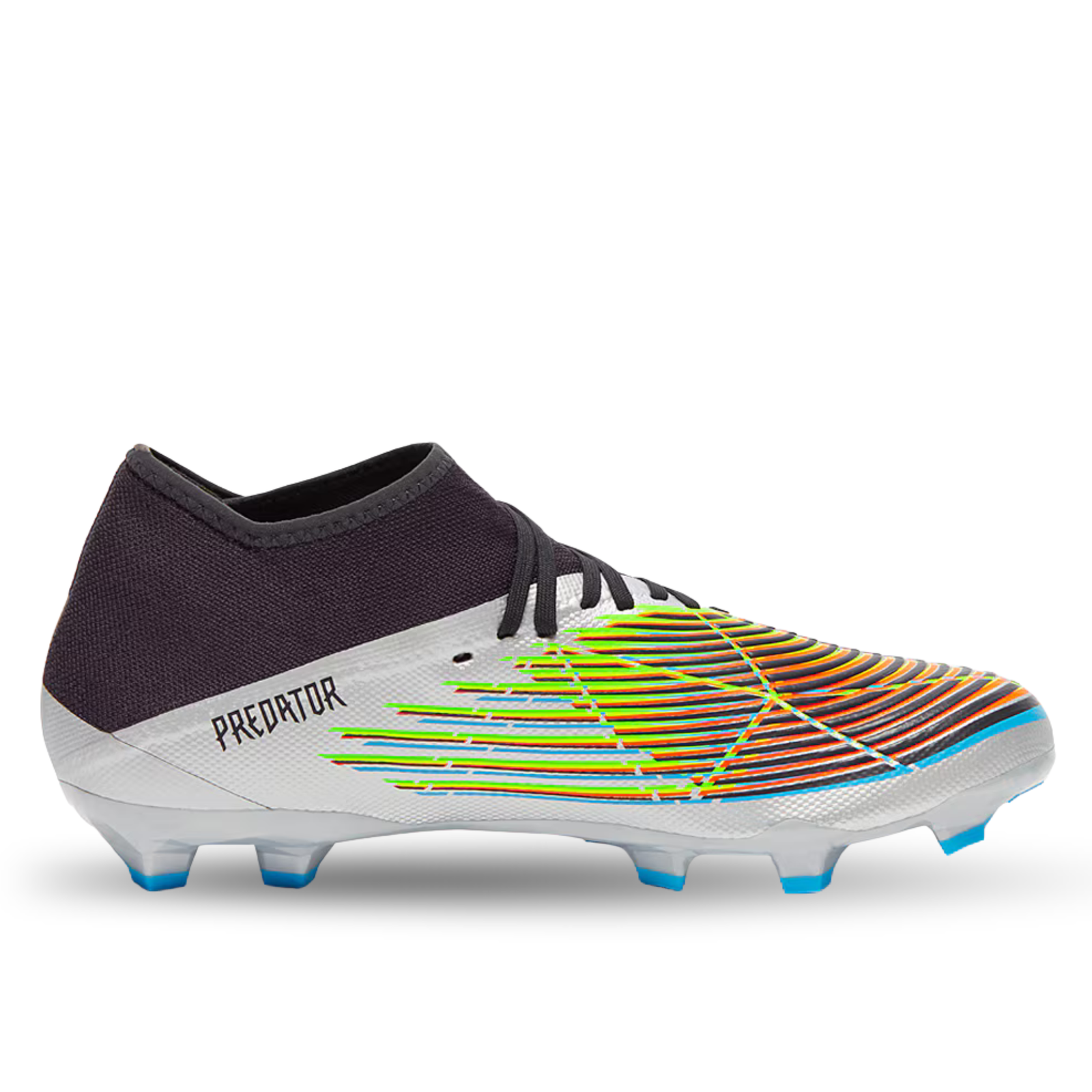 adidas Predator Edge.3 Firm Ground Adult Soccer Cleats (Silver Metallic/Core Black/Team Solar Green)