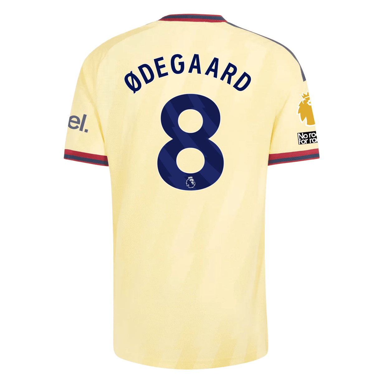 adidas Mens Arsenal Martin Ødegaard Authentic Third Jersey w/ EPL + No Room For Racism 26/27 (Yellow)