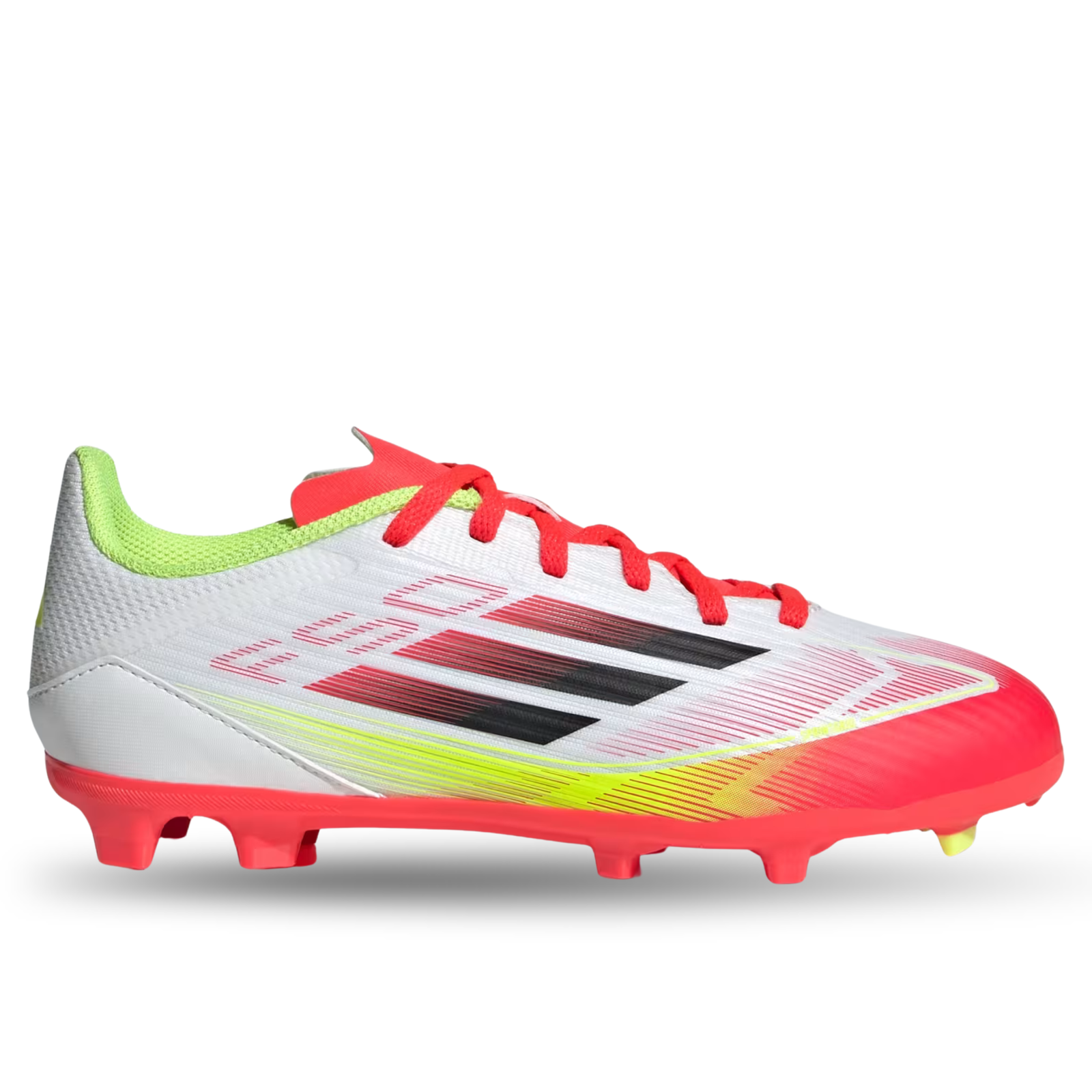 adidas Jr. F50 League FG/MG Soccer Cleats (White/Black/Yellow)