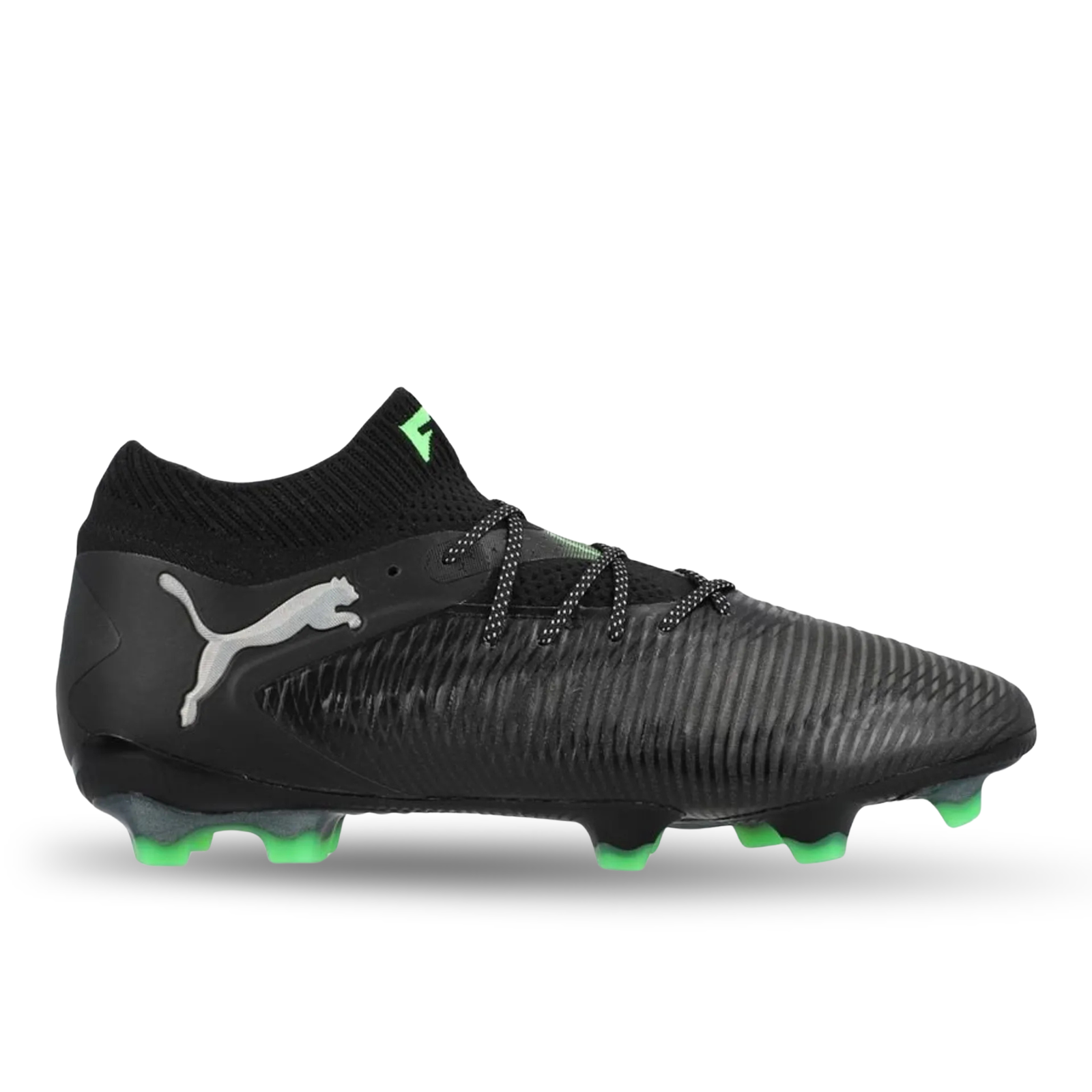 Puma Future 8 Ultimate FG Soccer Cleats (Black/Cool Grey/Fluo Green)
