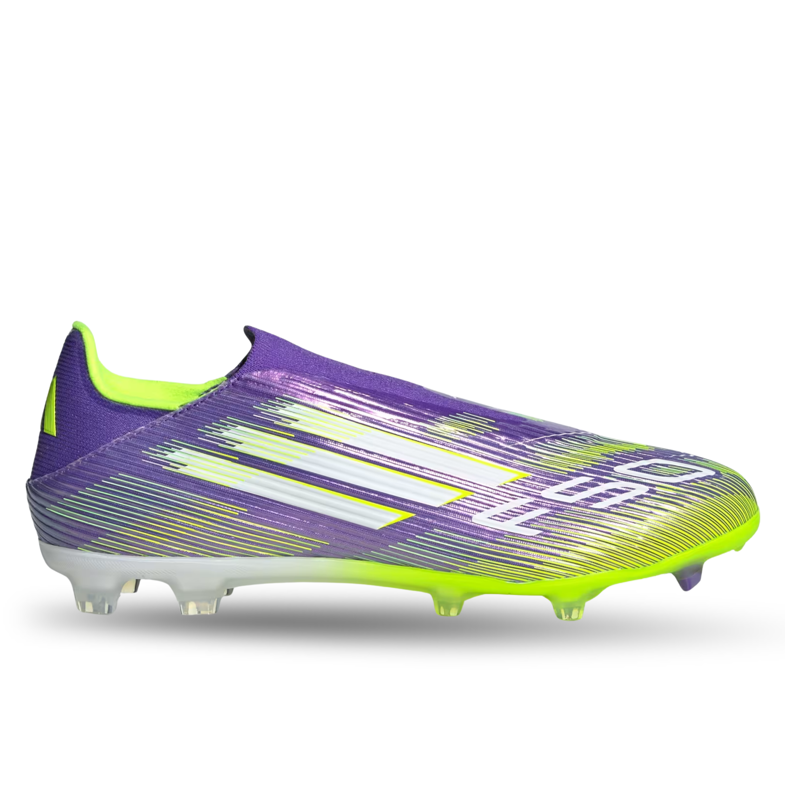 adidas F50 League Laceless FG/MG Soccer Cleats (Purple Rush/Lucid Lemon)