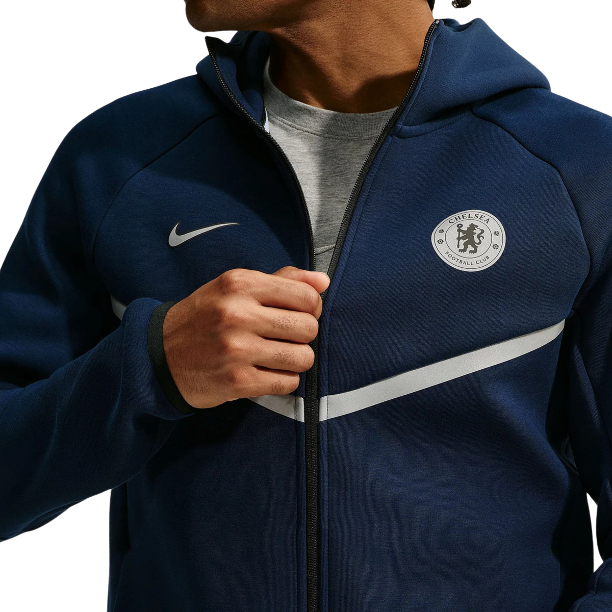 Nike Chelsea FC 26/27 Tech Fleece Windrunner Jacket (Blue Eclipse/Reflective Silver)