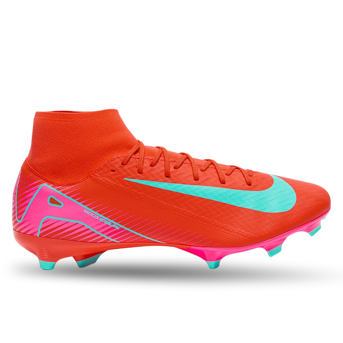 Nike Zoom Superfly 10 Academy FG/MG Soccer Cleats (Ember Glow/Aurora Green)