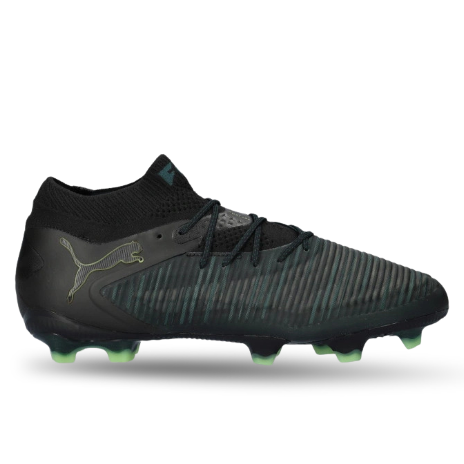 Puma Future 8 Ultimate Firm Ground Soccer Cleats (Black/Fizzy Light/Green)