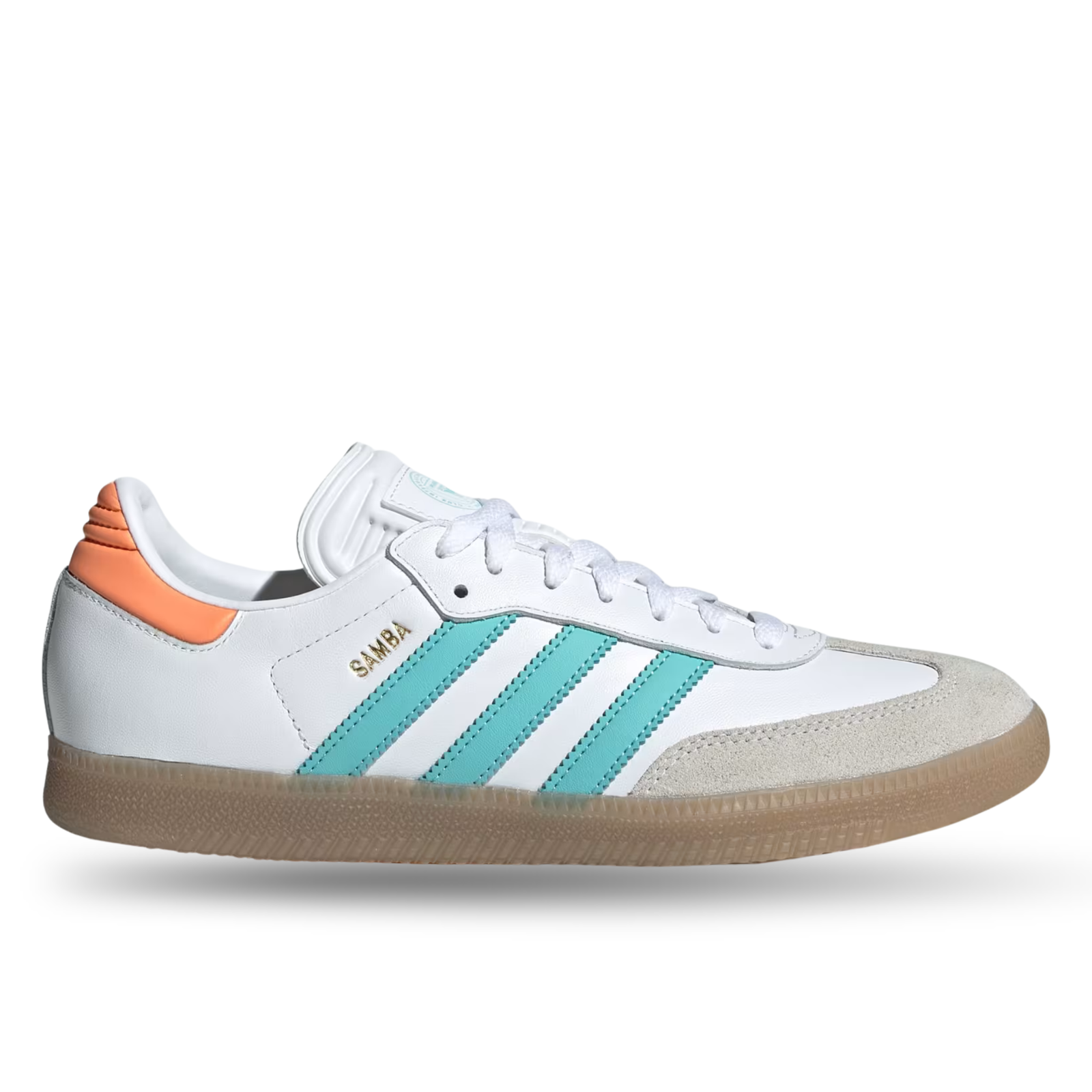 adidas Samba Inter Miami Indoor Soccer Shoes (White/Mint/Gum)