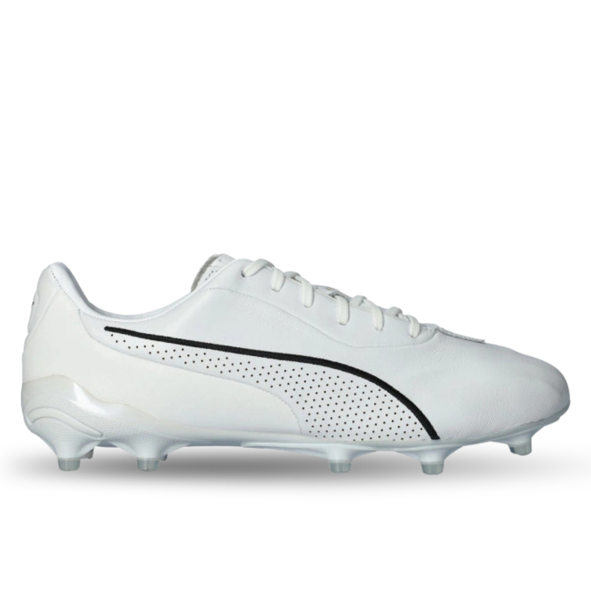 PUMA King Platinum FG/AG Soccer Cleats (White/Metallic Gold/Black)