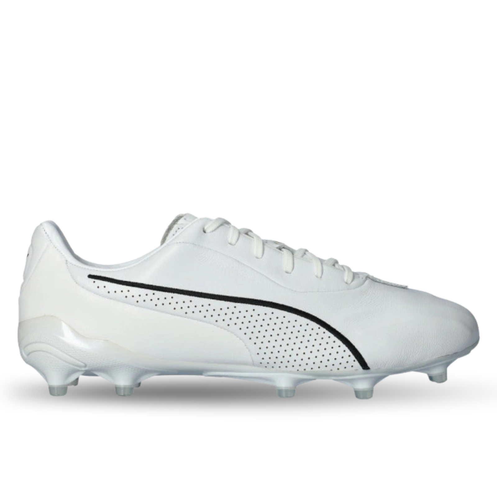 PUMA King Platinum FG/AG Soccer Cleats (White/Metallic Gold/Black)