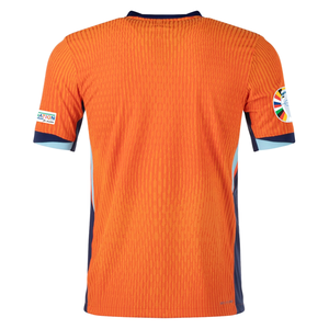 Nike Netherlands Match Authentic Home Jersey w/ Euro 2024 Patches 24/25 (Safety Orange/Blue Void)