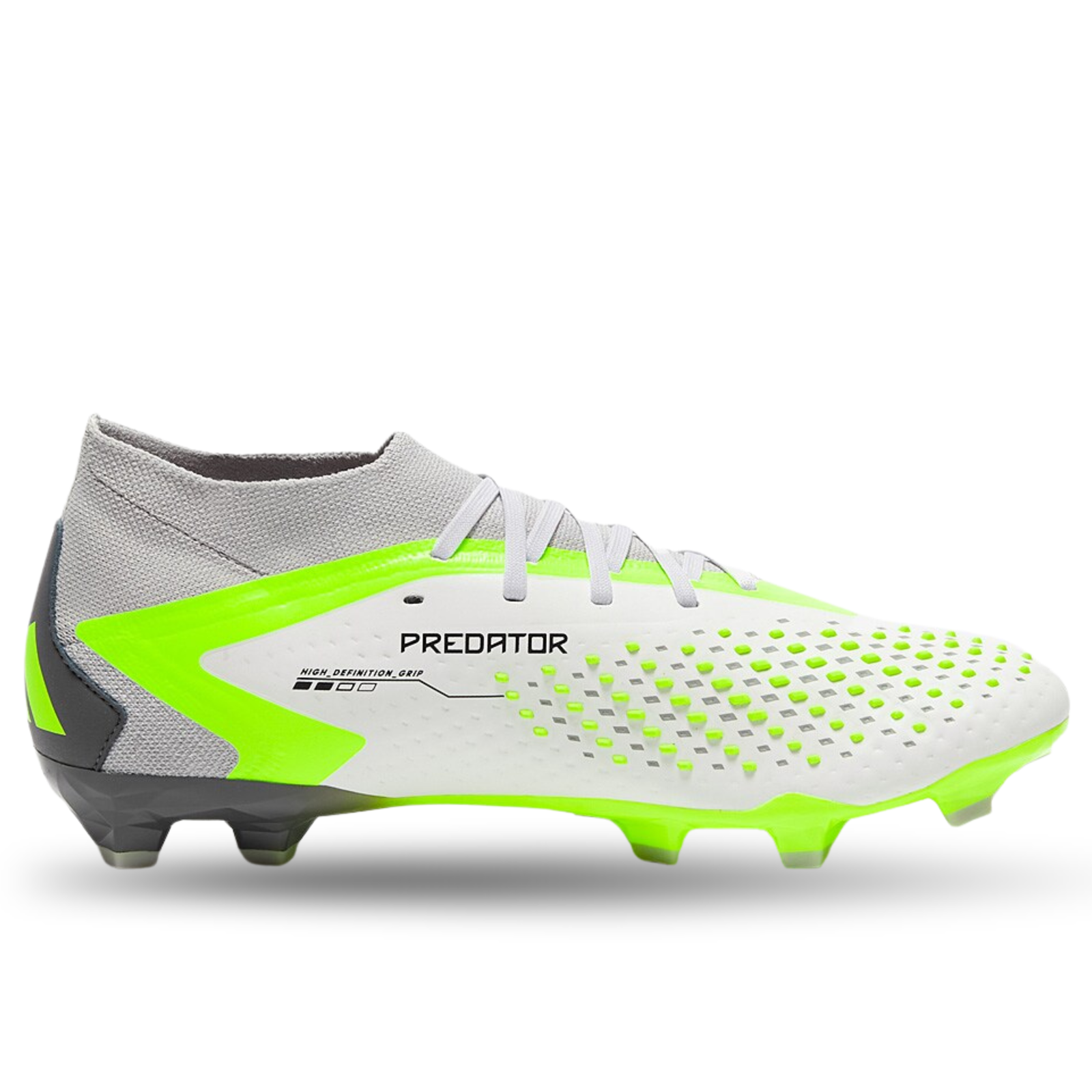 adidas Predator Accuracy.2 Firm Ground Soccer Cleats (White/Core Black/Lucid Lemon)