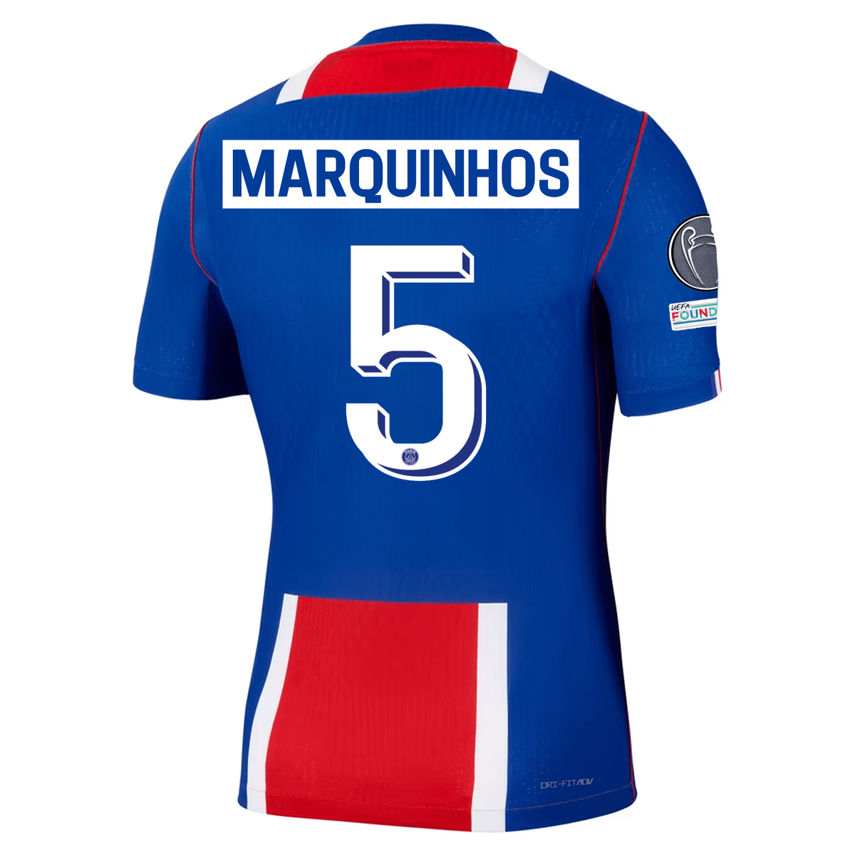 Nike Paris Saint-Germain Match Authentic Marquinhos Home Jersey w/ Champions League Patches 26/27 (Old Royal/White/Red)