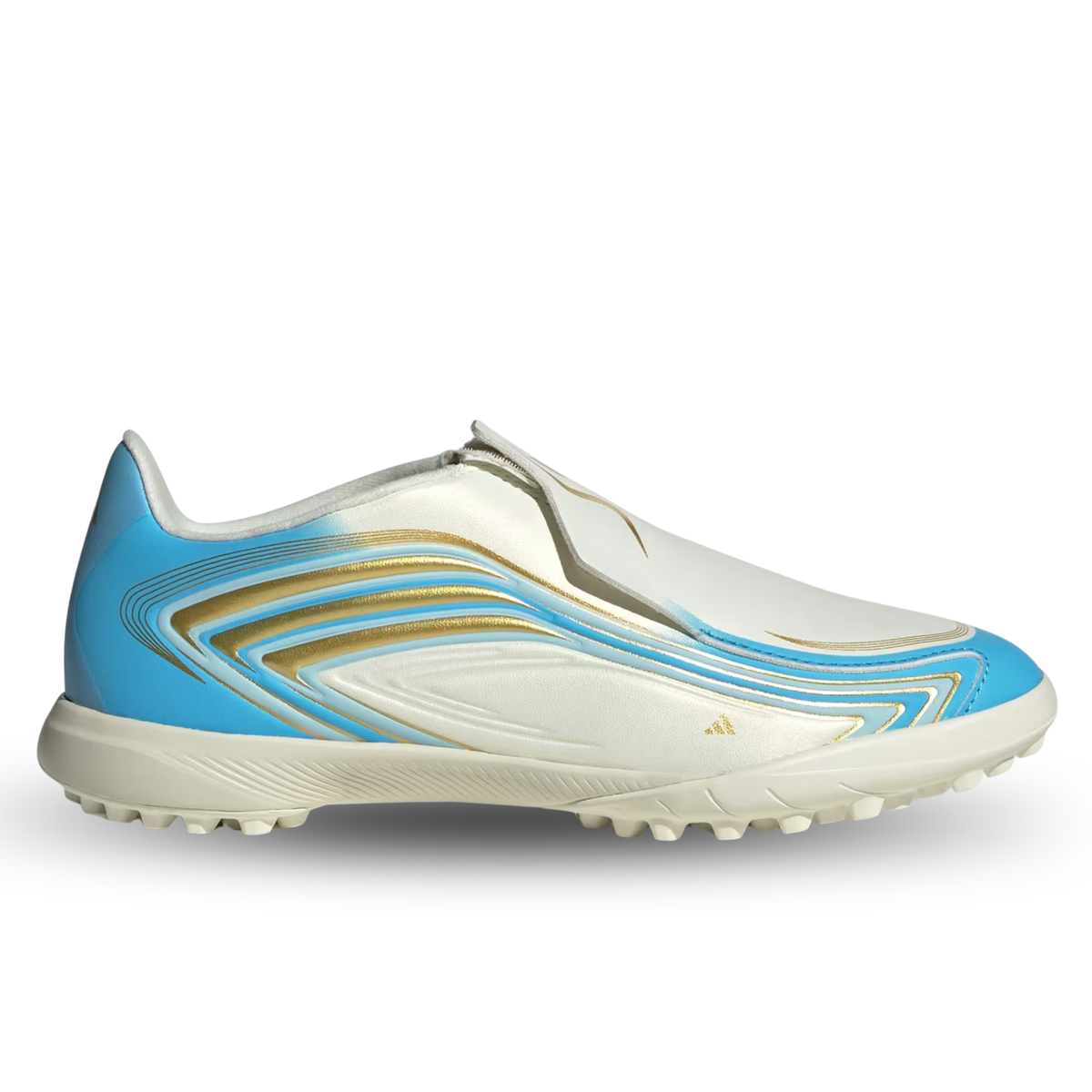 adidas Youth F50 Messi League LL Turf Soccer Shoes (White/Sky Blue)