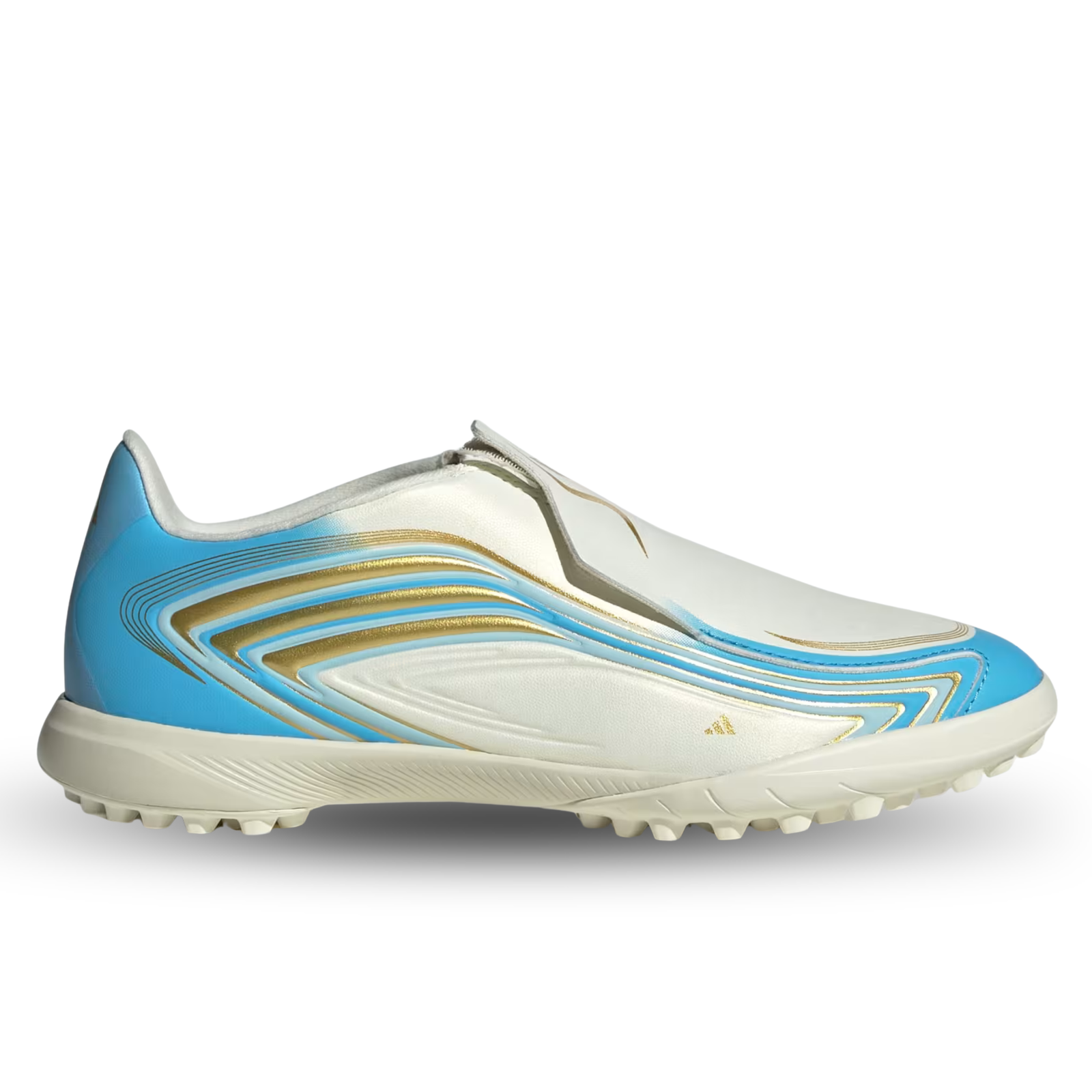 adidas Youth F50 Messi League LL Turf Soccer Shoes (White/Sky Blue)