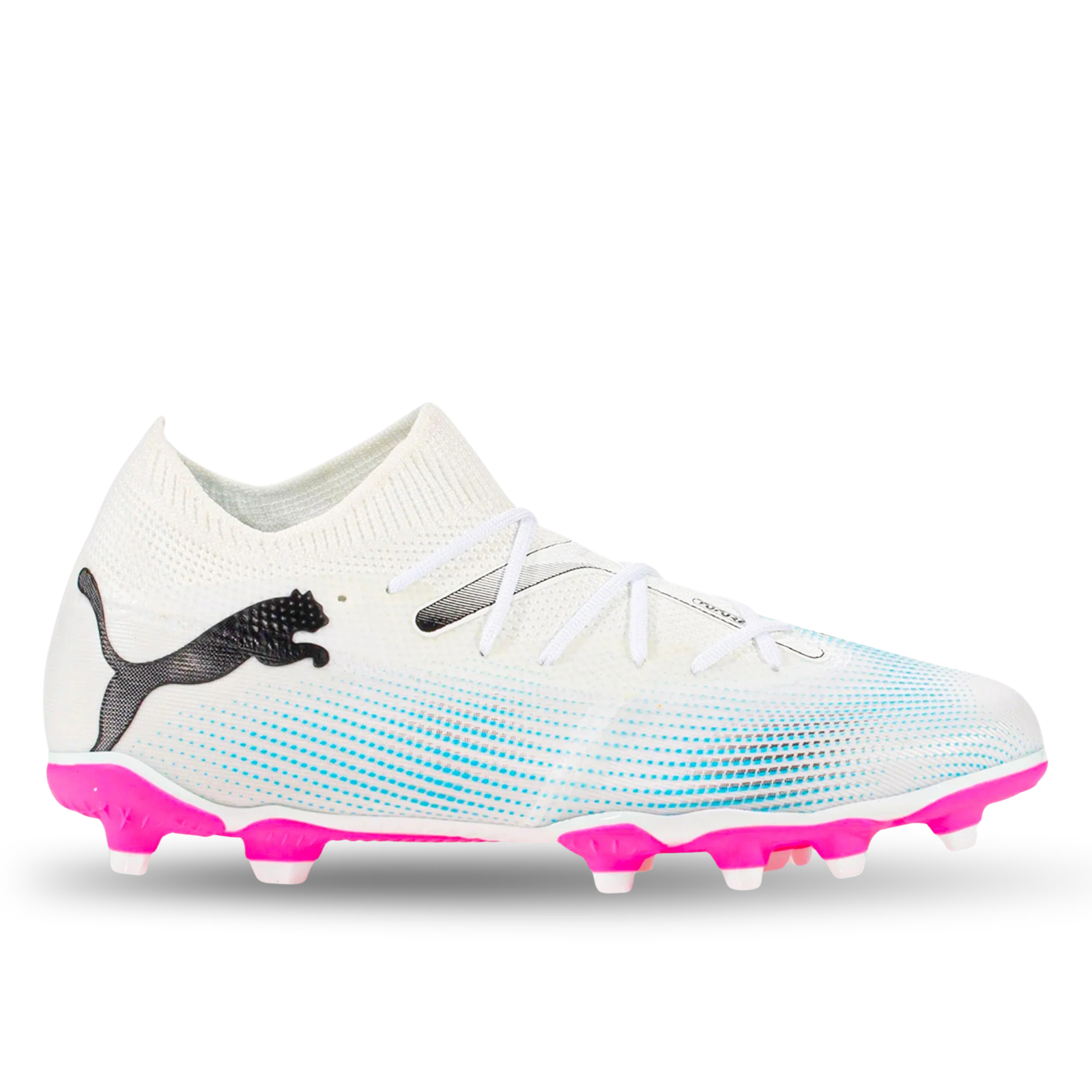 Puma Jr. Future 7 Match FG/AG Soccer Cleats (Puma White/Poison Pink)