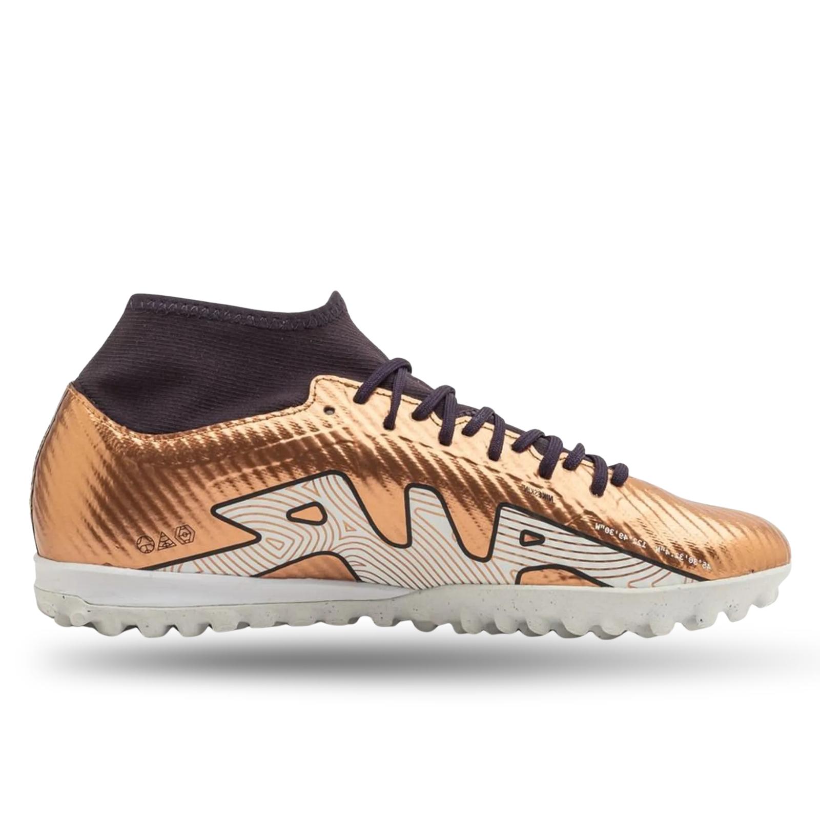 Nike Zoom Superfly 9 Academy Turf Soccer Shoes (Metallic Copper)